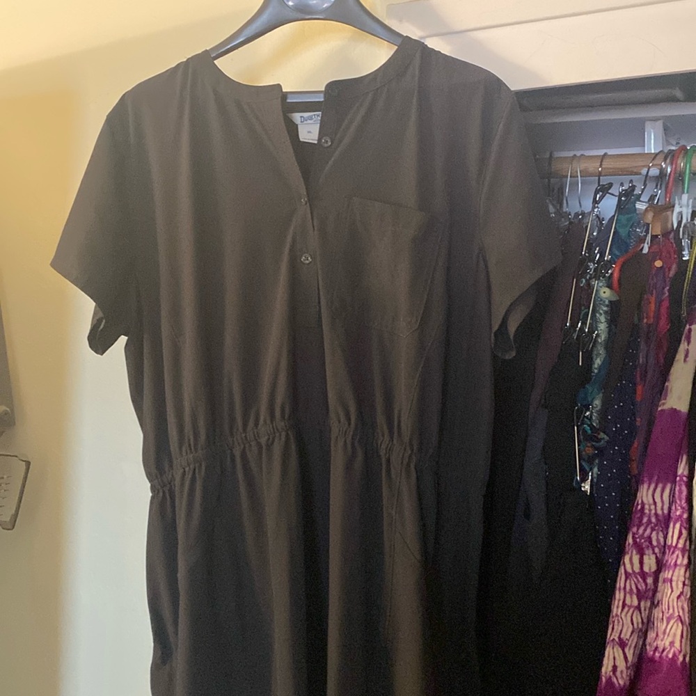 Black shirt dress